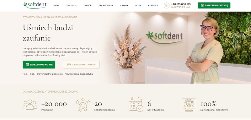 Nowa strona internetowa Gabinetu Stomatologicznego SoftDent